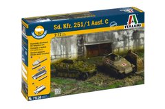 Assembled model 1/72 armored personnel carrier Sd.Kfz. 251/1 Ausf. C Italeri 7516