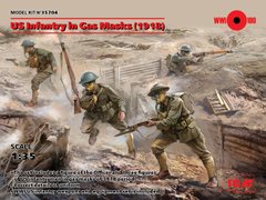 Фігури 1/35 Піхота США в протигазах (1918) (4 фігури) ICM 35704