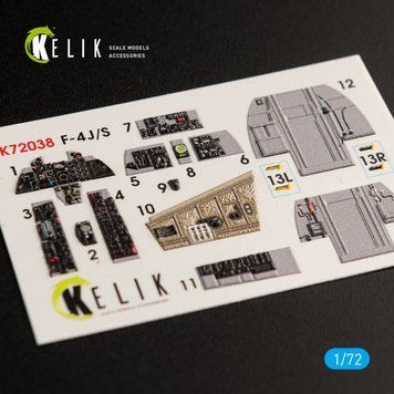 Interior 3D stickers 1/72 for model F-4J/S "Phantom II" Hasegawa Kelik K72038