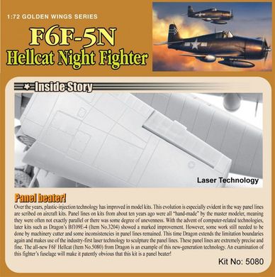 Збірна модель 1/72 F6F-5N Hellcat Night Fighter Dragon 5080