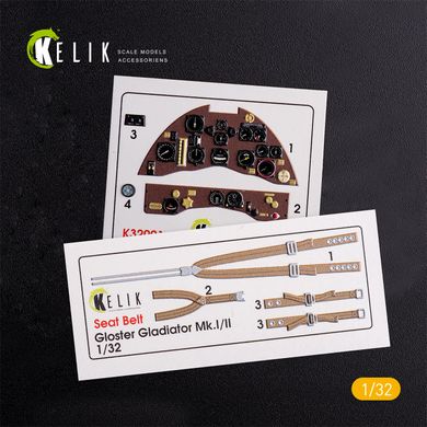 Gloster Gladiator Mk.II 3D Interior Stickers for Icm Kit (1/32) Kelik K32001, In stock