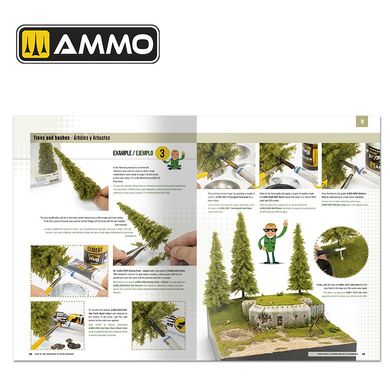 Книга "Школа моделювання - Як використовувати рослинність у ваших діорамах"(англ.,ісп) Ammo Mig 6254