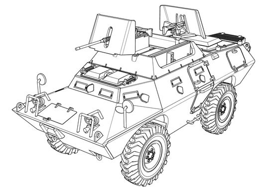 Сборная модель 1/72 патрульная бронемашина ВВС США V-100 XM-706 E2 ACE 72438