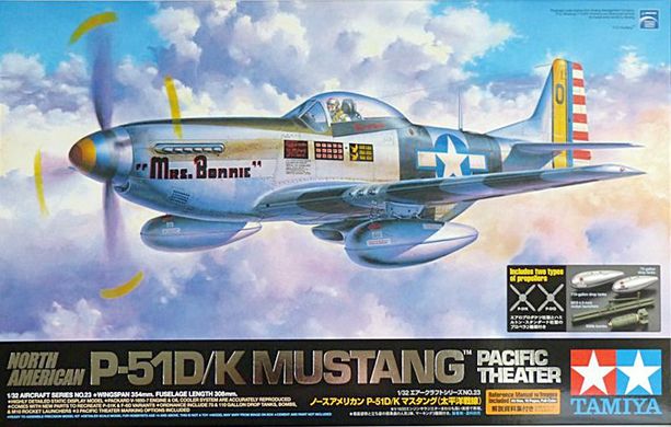 Збірна модель 1/32 літак North American P-51D / K Mustang Pacific Theater Tamiya 60323