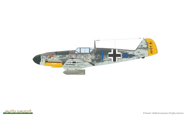 Prefab model 1/72 propeller plane Bf 109F-4 Profipack Eduard 70155