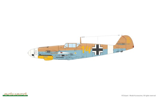 Збірна модель 1/72 гвинтовий літак Bf 109F-4 Profipack Eduard 70155