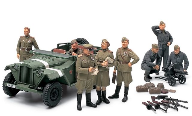 Сборная модель военного автомобиля Russian Field Car GAZ-67B Officers Tamiya 89767 1:48