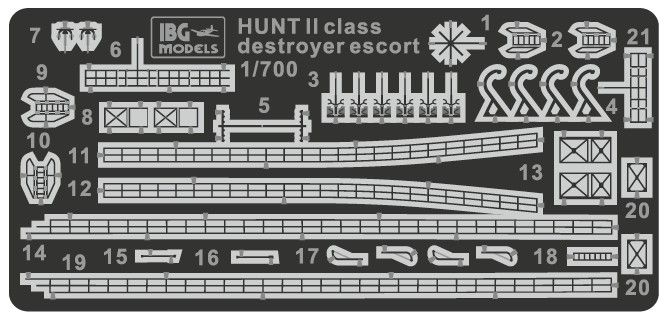 Збірна модель 1/700 ескортний есмінець класу HMS Badsworth 1941 Hunt II IBG Models 70004