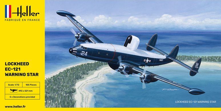 Збірна модель 1/72 гвинтовий літак Lockheed EC-121 Warning Star Heller 80311