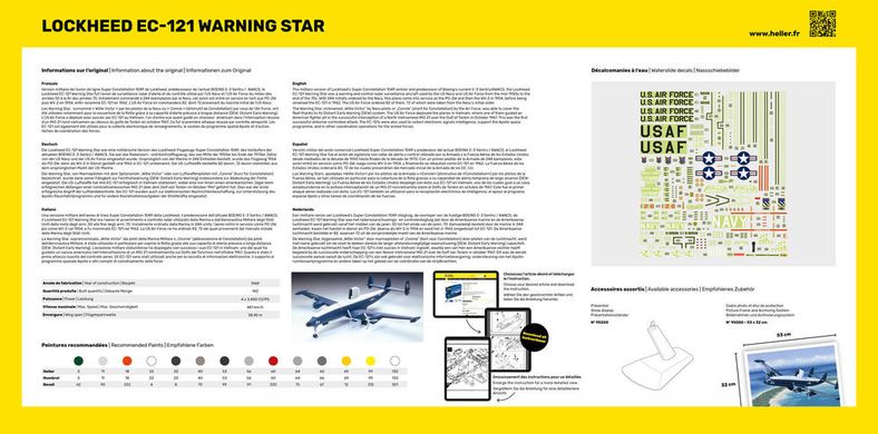 Збірна модель 1/72 гвинтовий літак Lockheed EC-121 Warning Star Heller 80311