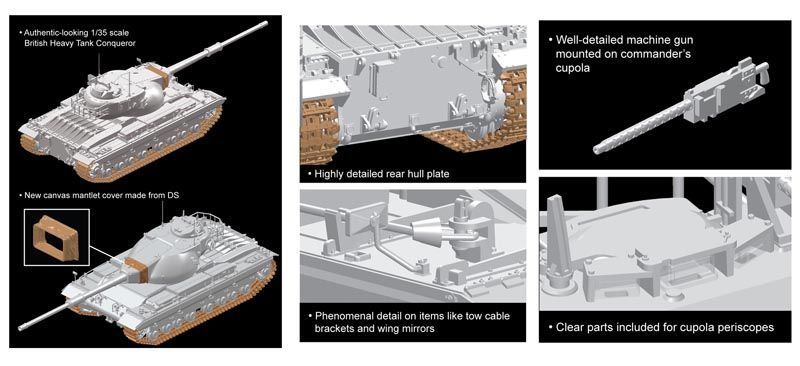 Сборная модель 1/35 британский танк British Heavy Tank Conqueror Black Label Dragon D3555