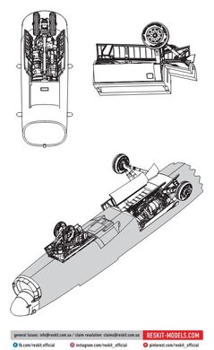 Масштабна модель 1/48 повітрозабірники, колісні відсіки, шасі , колеса A-7D "Corsair II" для комплекту Hasegawa Reskit RSU48-0317, В наявності
