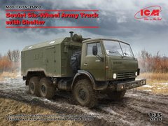 Збірна модель 1/35 вантажівка КамАЗ-4310 з закритим кузовом /KamAZ ICM 35002