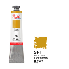 Oil paint, Ocher yellow (514), 45 ml, ROSA Studio