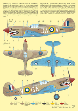 Збірна модель 1/72 літак P-40D Warhawk/Kittyhawk Mk.I 'Four Guns' Special Hobby 72367