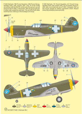 Збірна модель 1/72 літак P-40D Warhawk/Kittyhawk Mk.I 'Four Guns' Special Hobby 72367
