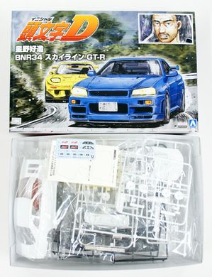 Збірна модель 1/24 автомобіль Initial D BNR34 Skyline GT-R Hoshino Custom Aoshima 05733