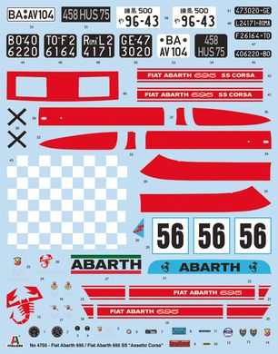 Prefab model 1/12 car FIAT Abarth 695SS/Assetto Corsa Italeri 4705