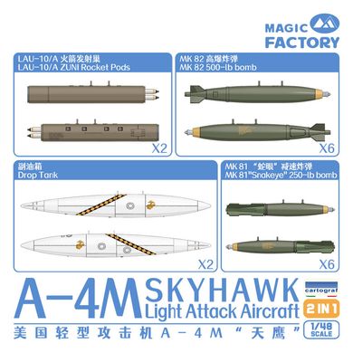 Сборная модель 1/72 штурмовик Douglas A-4 M Skyhawk Light Attack Aircraft Magic Factory 5002