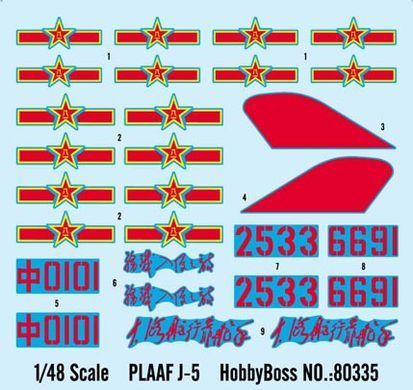 Збірна модель 1:48 літак Chinese People's Liberation Army Force J-5 Hobby Boss 80335