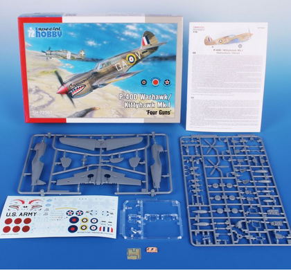 Збірна модель 1/72 літак P-40D Warhawk/Kittyhawk Mk.I 'Four Guns' Special Hobby 72367