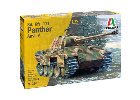 Assembled model 1/35 German medium tank Sd. Kfz. 171 Panther Ausf. A Panther Italeri 0270