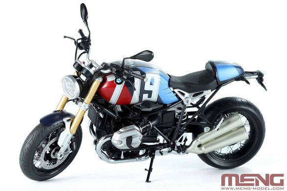 Збірна модель 1/9 мотоцикл BMW R nineT Option 719 Mars Red/ Cosmic Blue (pre-coloured) Meng Model MT