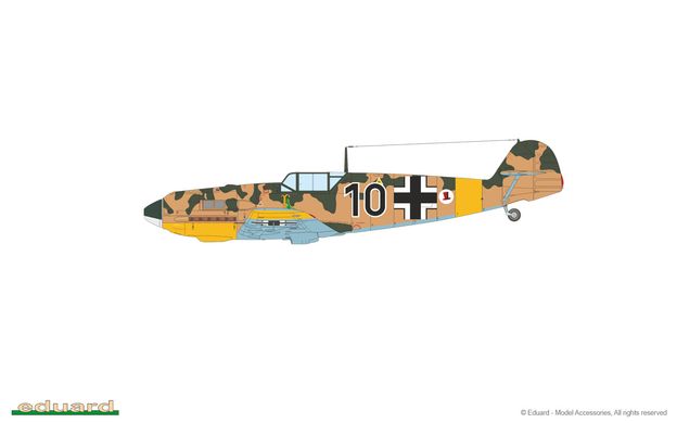 Assembled model 1/72 aircraft Bf 109E-4 ProfiPACK edition Eduard 7033