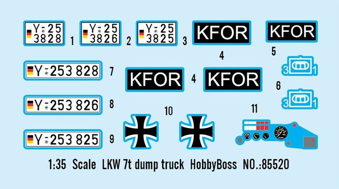 Збірна модель 1/35 вантажний автомобіль LKW 7t Dump Truck Hobby Boss 85520