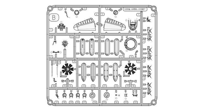 Assembled model 1:72 Nakajima Ki-43 II Hayabusa Arma Hobby 70078