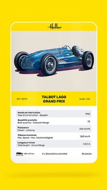 Збірна модель 1/24 автомобіль Talbot Lago Grand Prix Heller 80721