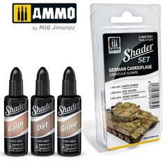 A set of paints for applying shadows Shader Set German Camouflage Ammo Mig 7323