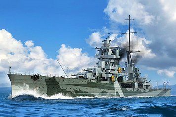 Assembly model 1:350 ship Italian Heavy Cruiser Gorizia Trumpeter 05349