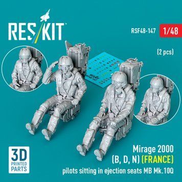 Фігури 1:48 пілоти Mirage 2000 (B, D, N) (ФРАНЦІЯ) сидять у катапультних кріслах MB Mk.10Q (2 шт.) Reskit RSF48-0147