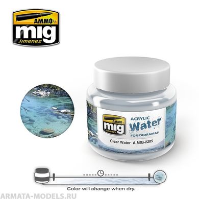 Паста для імітації Чиста вода Acrylic Clear Water Ammo Mig 2205