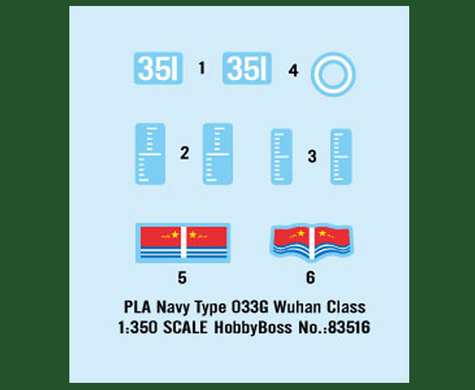 Assembled model 1/350 submarine Navy Type 033G Wuhan Class Submarine PLAN HobbyBoss 83516