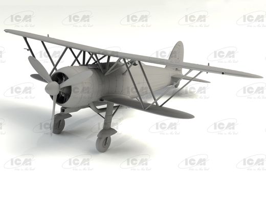 Assembled model 1/32 aircraft CR. 42 Falco with Italian pilots in tropical uniform ICM 32025