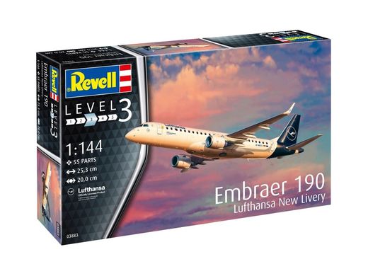 Збірна модель 1/144 літак Embraer 190 Lufthansa New Livery Revell 03883