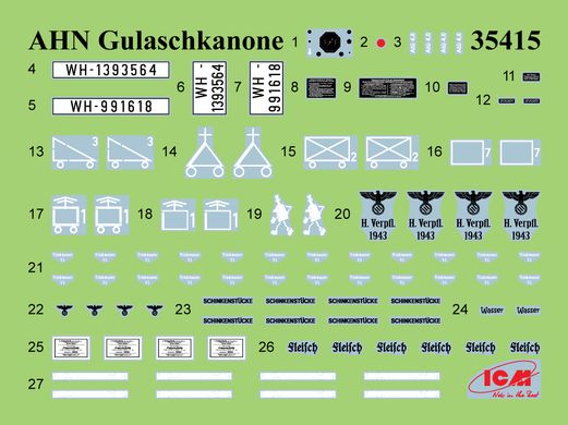 Prefab model 1/35 German mobile field kitchen Gulaschkanone LKW AHN ICM 35415