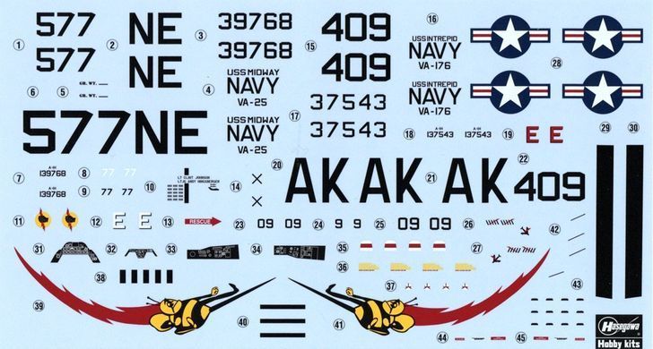 Сборная модель в масштабе 1:72 самолета Douglas A-1 H Skyraider &mdash; VA-25 MiG Killer от Hasegawa 02527