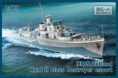 Сборная модель 1/700 эскортный эсминец HMS Zetland 1942 Hunt II IBG Models 70006