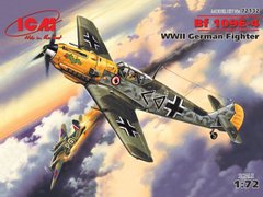 Сборная модель 1/72 самолет Месершмит Bf 109 E-4, немецкий истребитель 2 Мировой войны ICM 72132