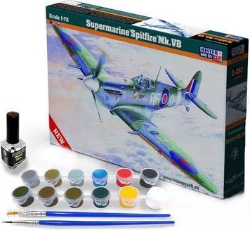 Збірна содель 1/72 літак Supermarine Spitfire Mk.Vb Стартовий набір Mistercraft D203s