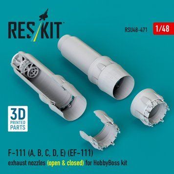Масштабна модель 1:48 вихлопні сопла F-111(A, B, C, D, E)(EF-111)(відкриті та закриті) для набору HobbyBoss(3D-друк) Reskit RSU48-0471