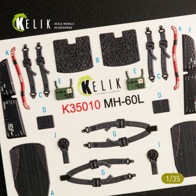MH-60L Black Hawk interior 3D stickers for Kitty Hawk kit (1/35) Kelik K35010, In stock