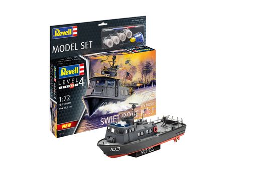 Assembled model 1/72 speed boat US Navy SWIFT BOAT Mk.I Model Set Revell 65176