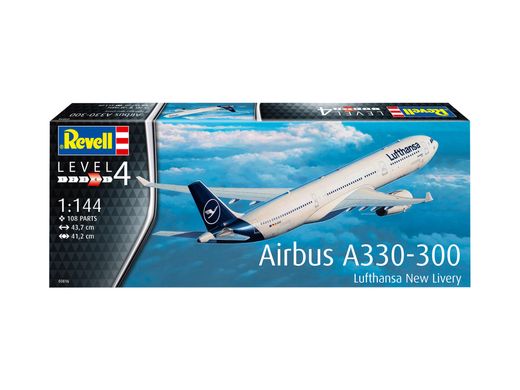 Збірна модель 1/144 авіалайнер Airbus A330-300 - Lufthansa "New Livery" Revell 03816