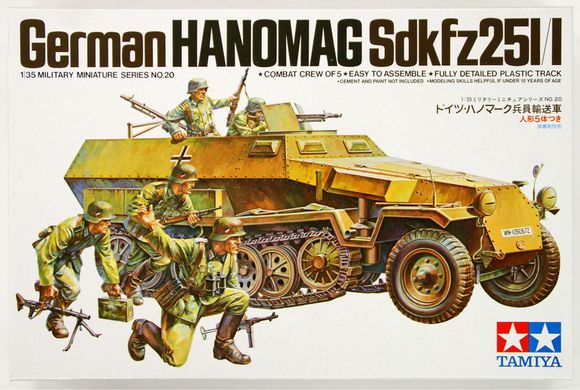 Assembly model 1/35 armored personnel carrier Hanomag Sd.Kfz. 251/1 Tamiya 35020