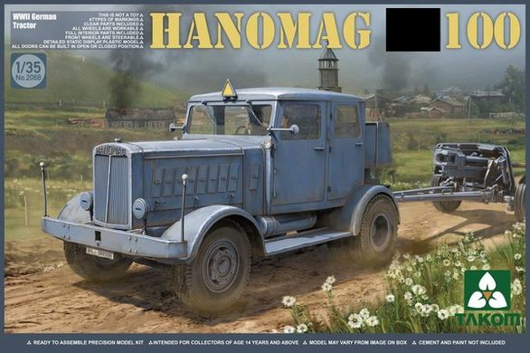 Assembly model 1/35 German tractor Hanomag SS100 Takom 2068