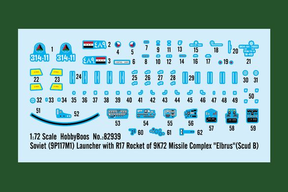 Сборная модель 1/35 пусковая установка (9П117М1) с ракетой Р17 ракетного комплекса 9К72 "Эльбрус"